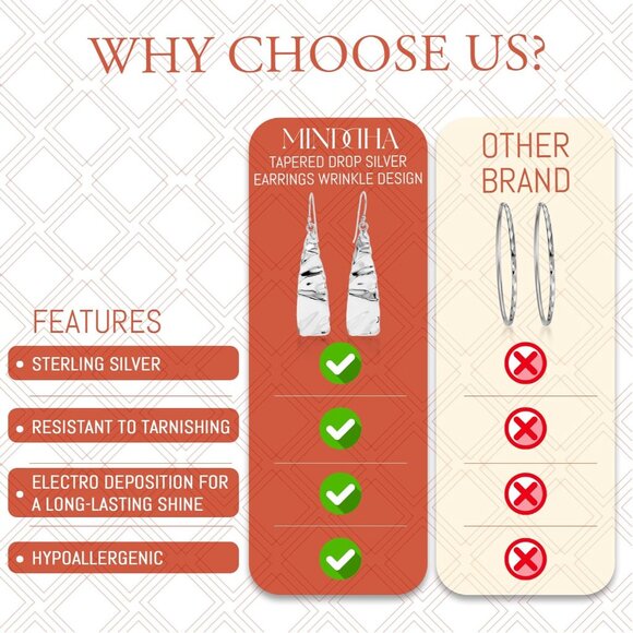 925 Sterling Silver Tapered Drop Earrings Minimalist Artisanal Israeli Design - Picture 6 of 8